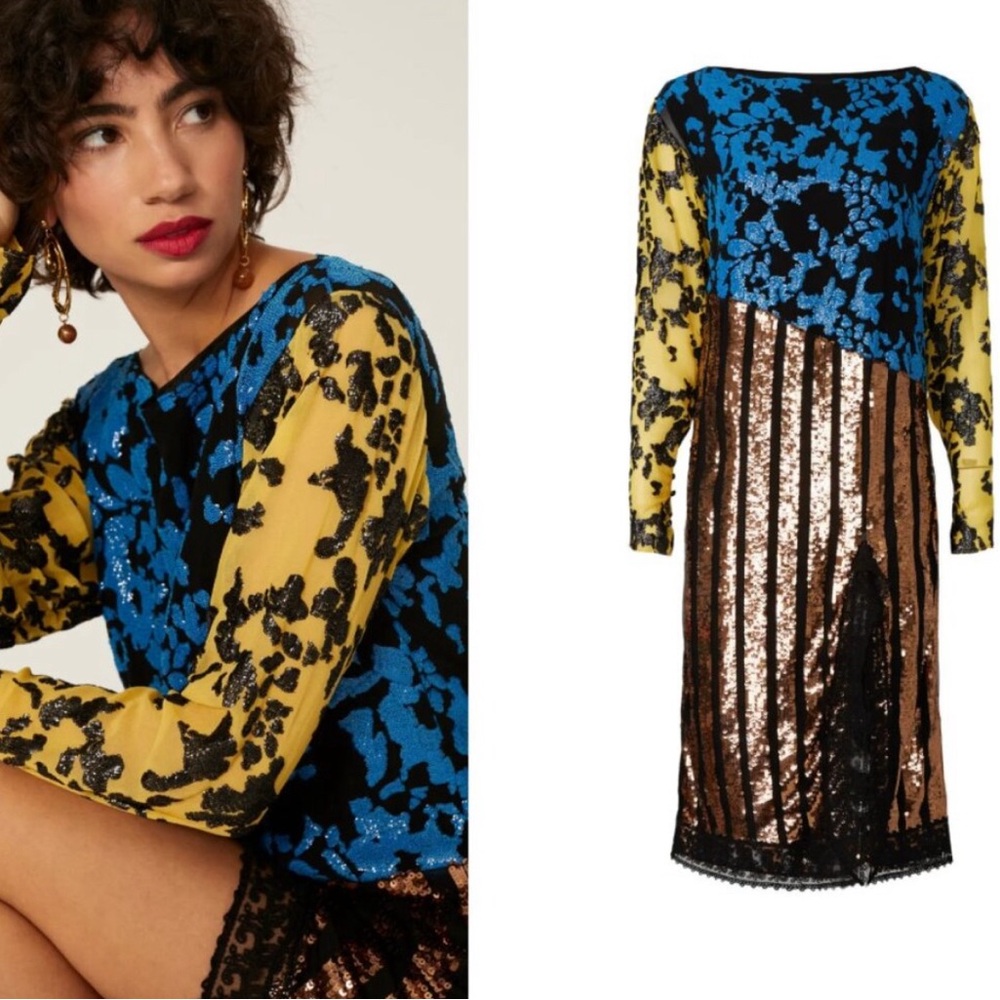 Elegant Multicolor Sequin Dress